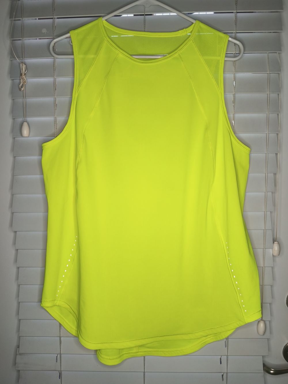 Lululemon Sculpt Tank Womens Top Highlight Yellow Mesh Panels Reflective Size 12